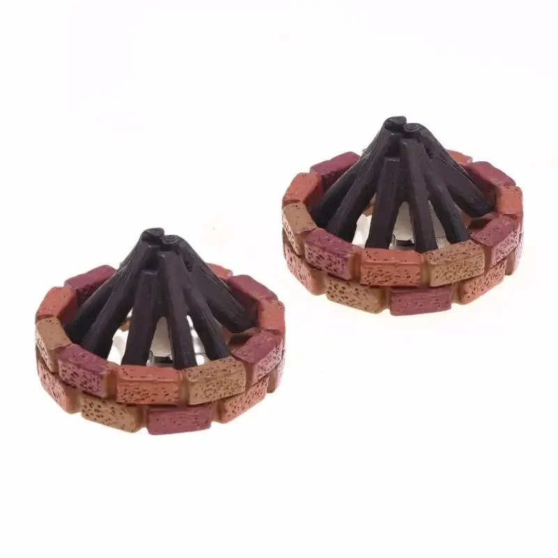 1:12 maison de poupée Miniature LED feu de joie scène de Camping modèle décor jouet maison de poupée accessoires