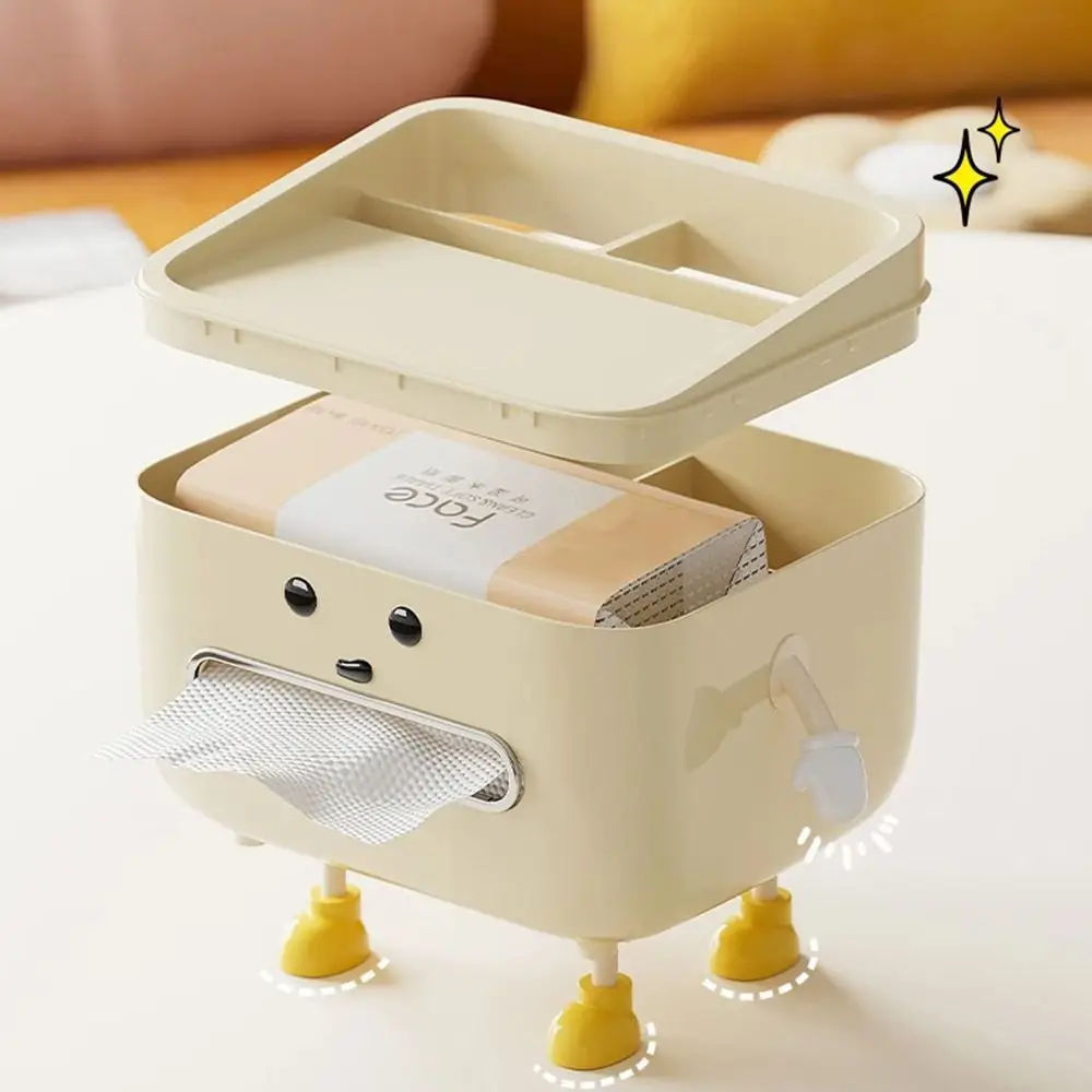 Multi-function Paper Towel Box Large Capacity Phone Stand Cartoon Tabletop Organizer Anti-slip Doll Legs Cute Napkin Holder