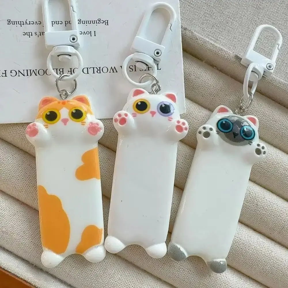 Kawaii 수지 고양이 키 체인 가방 액세서리 지갑 장식 만화 배낭 펜던트 자동차 열쇠 고리 어린이 선물