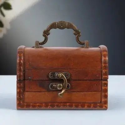 صندوق مجوهرات خشبي عتيق منظم حاوية تخزين لإكسسوارات الحلي علبة مجوهرات خشبية صندوق حلية