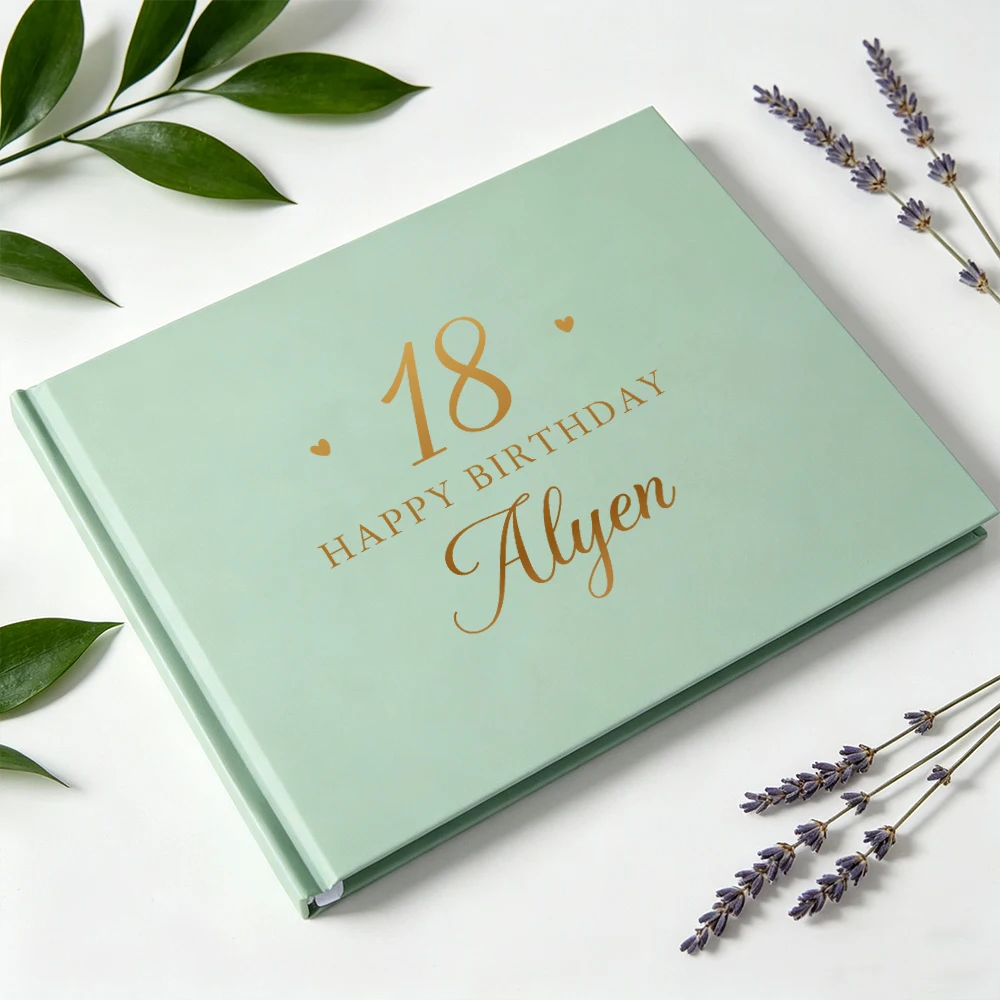 Personalized Birthday Guest Book,Custom Minimalist Birthday Sign In,Party Guest Book,Custom Any Age,for Her Him,3 Color Choices