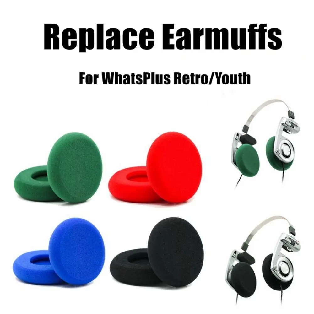 1 Pair Portable Sponge Ear Pads Exquisite Replacement Ear Tips Soft Ear Cushion for WhatPlus Retro/Youth Headphone Accessories