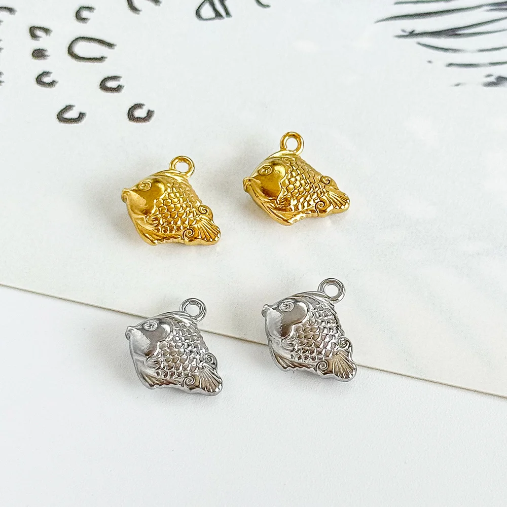 Cordial Design 12*13MM 100Pcs Hand Made/Jewelry Accessories/Stainless Steel Pendant/Fish Shape/Simple Charms/DIY Making #195303