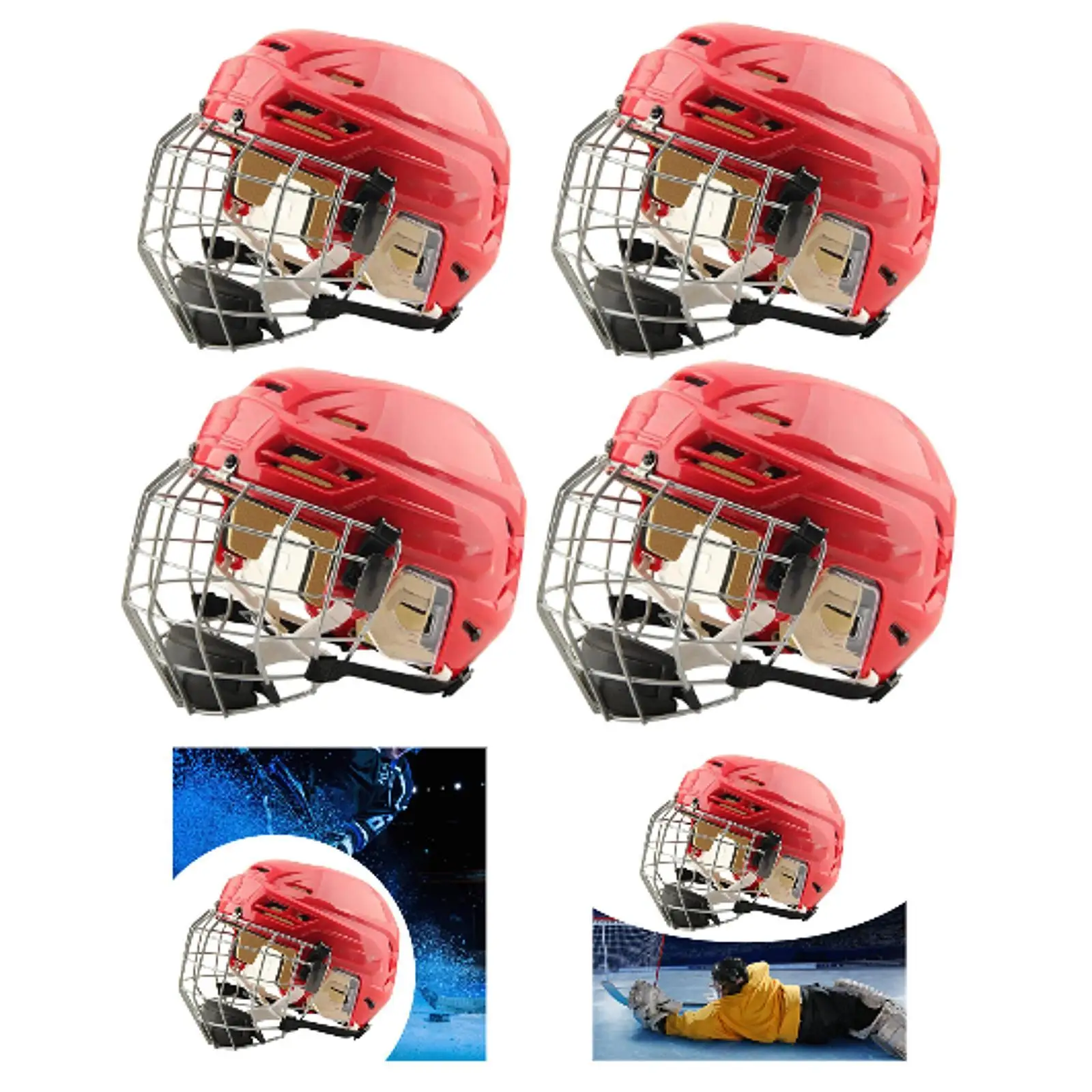 Hockey Helmet Training Practice Exercise Headgear Breathable with Facemask Competition Ice Hockey Helmet Ice Speed Skate Helmet