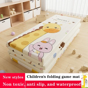 아기용 비독성 활동 매트, 야외 캠핑 접이식 놀이 매트, 양면 만화 패턴, 방수 카펫, 휴대하기 쉬운