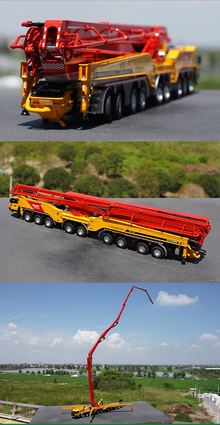 1: 50 SANY 86m concrete pump truck cement mixer alloy engineering machinery model