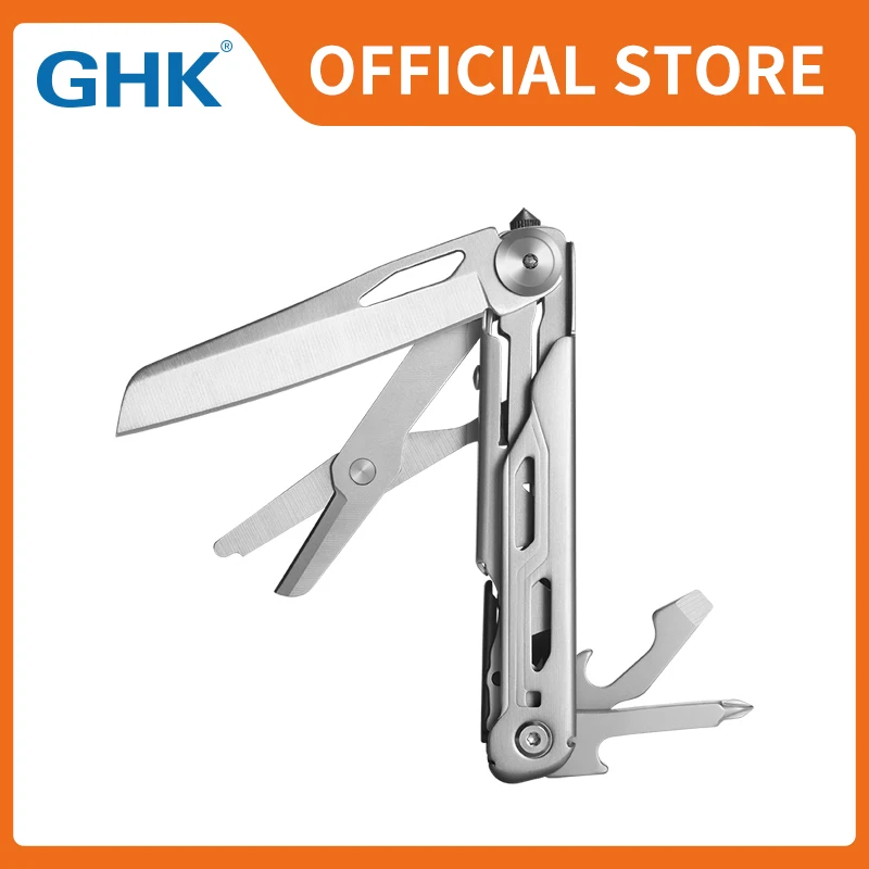 GHK Official Stainless Steel Outdoor Emergency Multi-purpose Knife with Glass Breaker