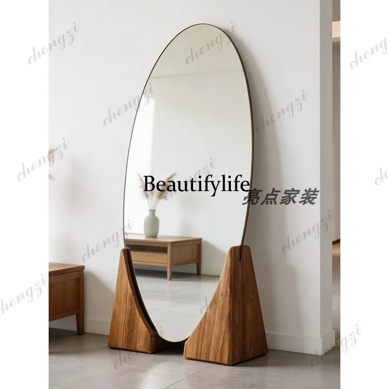 Medieval French irregular mirror floor-to-ceiling creative full-length mirror artistic creative fitting mirror against the wall