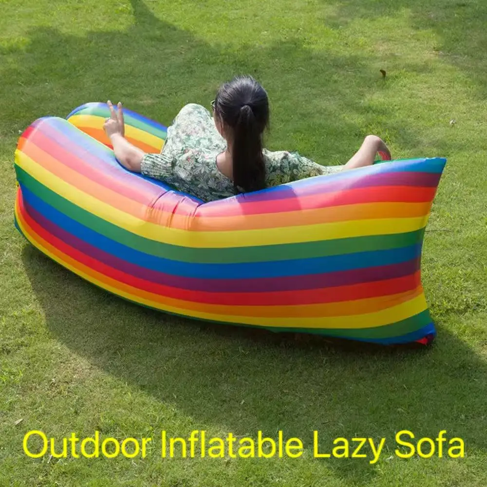 2025 Portable Foldable Inflatable Lazy Sofa Outdoor Oxford Cloth Sleeping Bag Creative Camp Travel Friends Family Rest Gifts