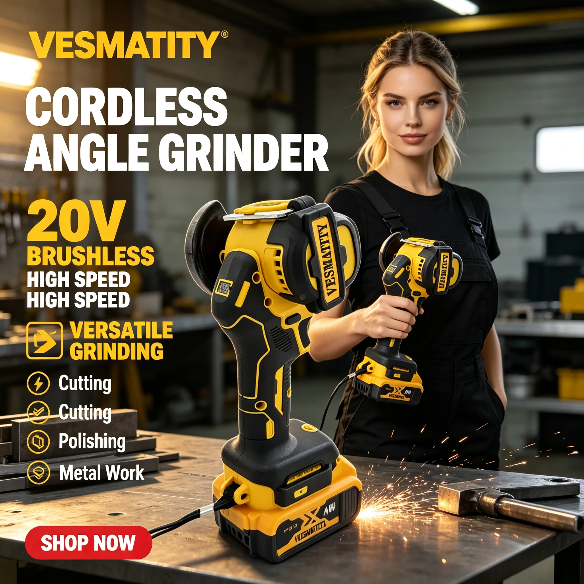Digital Display Angle Grinder Polishing Grinding Machine Cordless  Electric Cutting Tools  For Dewalt Battery