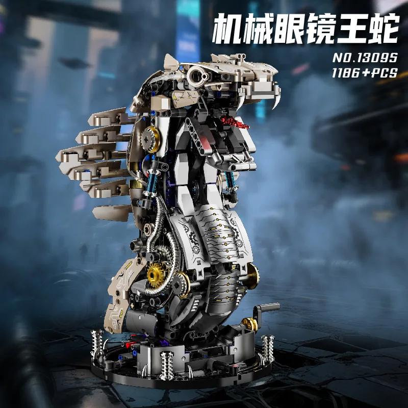 

Mechanical King Cobra MOC Building Kit, 1186PCS Tech Animal Blocks, Ideal Birthday Christmas Gift for Block Lovers