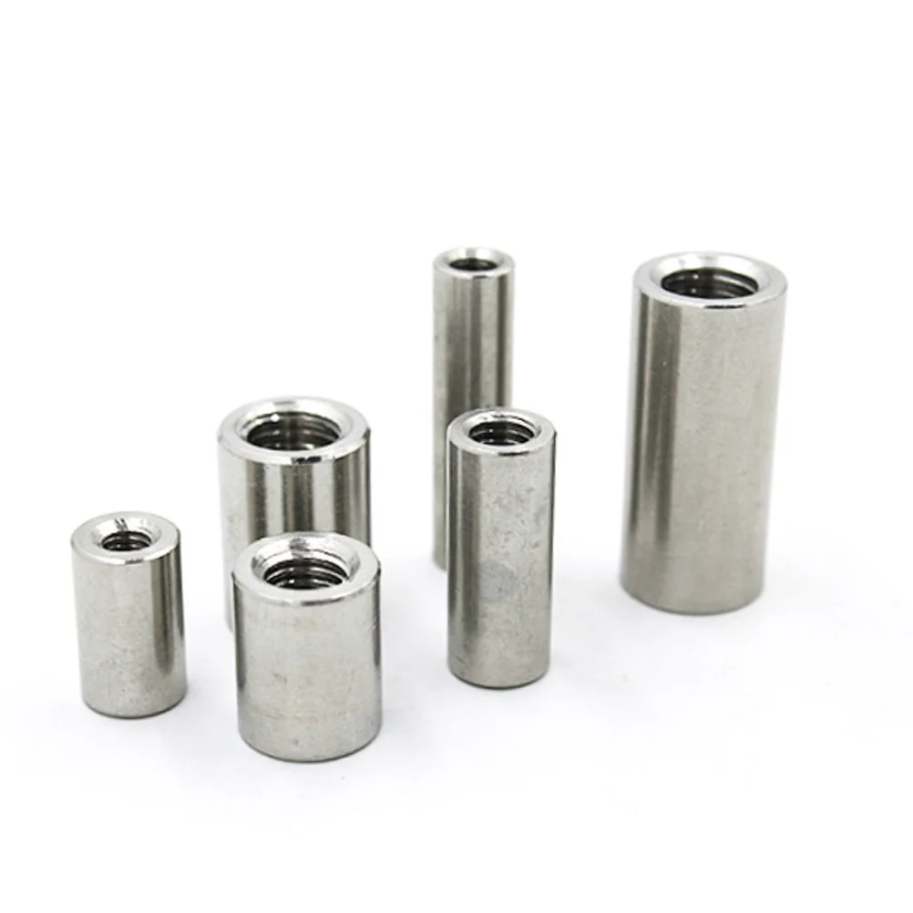 

8Pcs Stainless Steel Coupling Nuts Round Threaded Sleeve Rods Connectors for Joining Bolts Studs Machine Screws Industrial