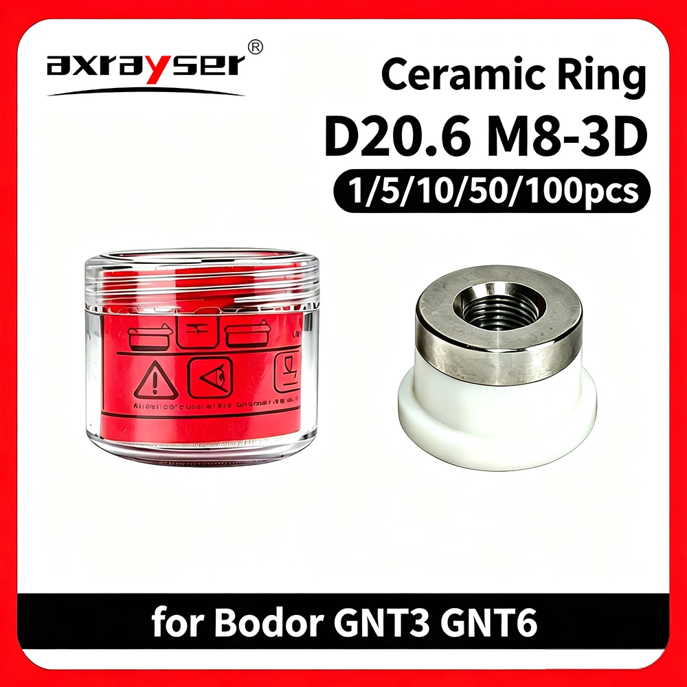 1/5/10/50/100pcs Bodor Ceramic Ring Nozzle Holder Parts BD-01A-0-20.6 D20.6 M8-3D for Bodor GNT3 GNT6 Laser Cutting Head