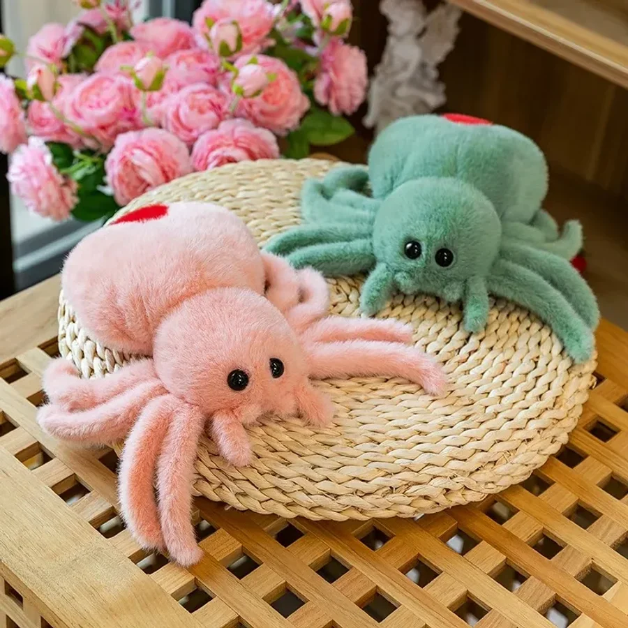 Spider Doll Simulation Black Spider Jumping Spider Doll Crawling Pet Doll Plush Cute Reptile Plush Toy Super Cute Doll