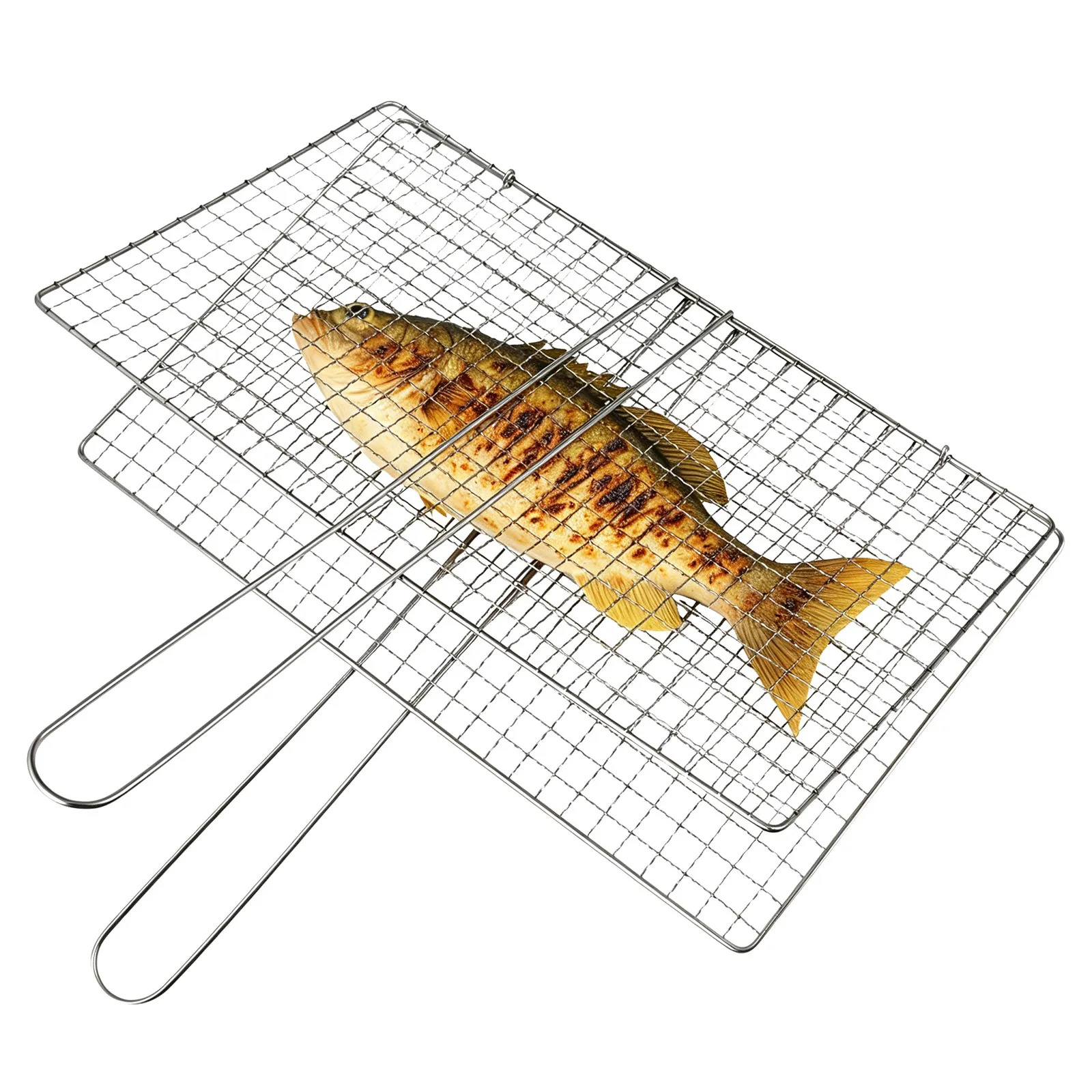 

Portable Fish Grill Basket Stainless Steel Bbq Grill Rack for Outdoor Camping Picnic Steak Vegetable Barbecue Tool