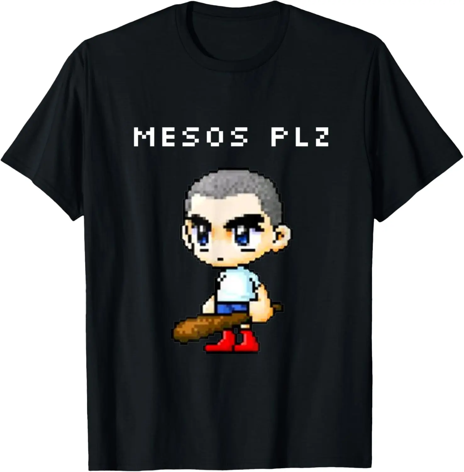 Mesos PLZ Maple Noob Nostalgic Nostalgia 2000s MMO Games T-Shirt