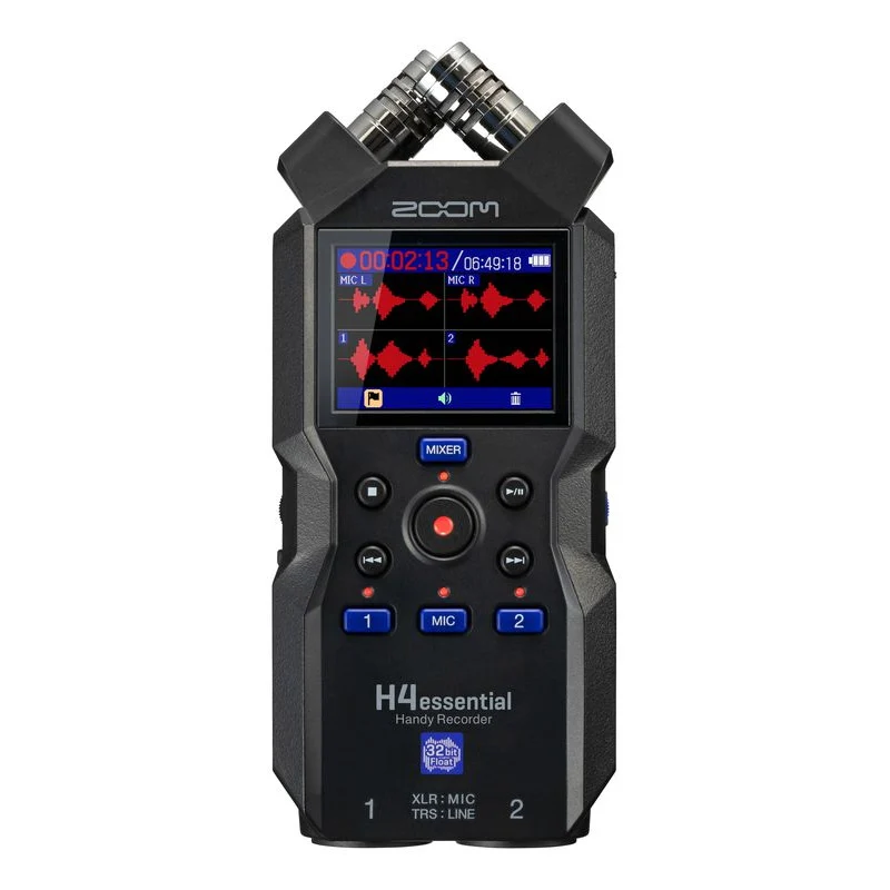 

Zoom H4essential 4-Track Handy Recorder with 32-Bit Float, Accessibility, Stereo Microphones, 2 XLR/TRS Combo Inputs