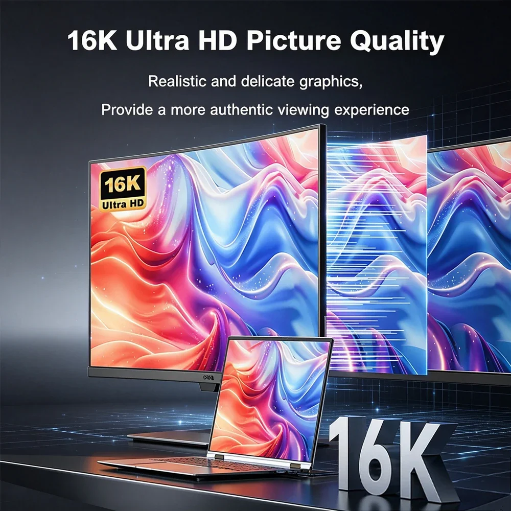 Type-C to DisplayPort Coiled Spring Cable 16K 60Hz Nylon Braided Aluminum Shell USB-C DP Alt Mode Thunderbolt 4 Cable