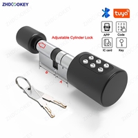 Smart Lock Cylinder Adjustable Size Waterproof Tuya BLE Password Digital KeyPad RFID Card Code APP Europe Electronic Door Locks