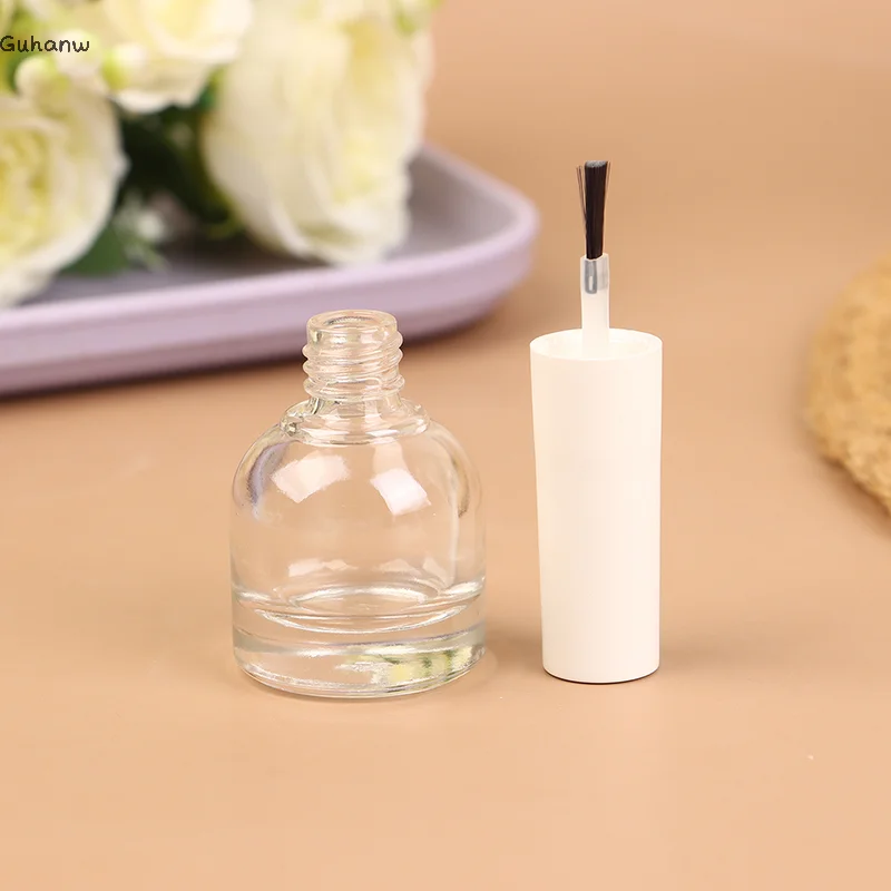 [WHB]10/15ml Empty Transparent Glass Nail Polish Bottle Empty With Lid Brush Cosmetic Containers Nail Glass Bottles With Brush