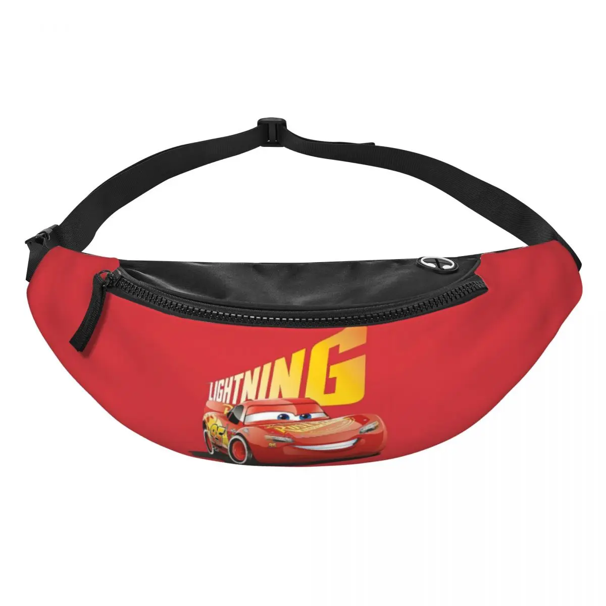 Custom Lighting McQueen Fanny Pack Women Men Cars Crossbody Waist Bag for Travel Cycling Phone Money Pouch