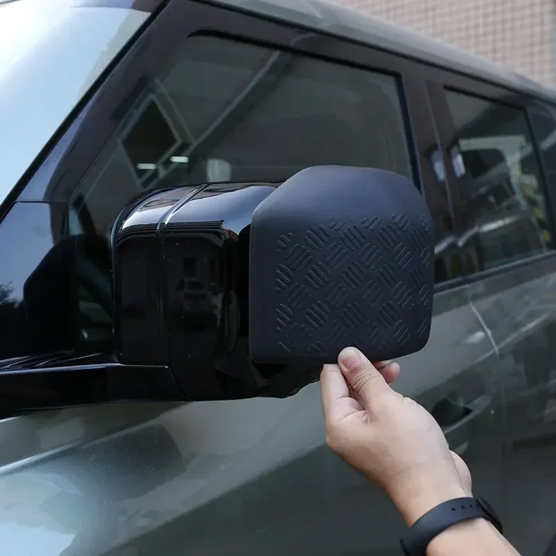 

For Land Rover Defender 90 110 130 2020-2025 ABS Bright Black Car Side Car Rearview Mirror Cover Decorative Car Accessories