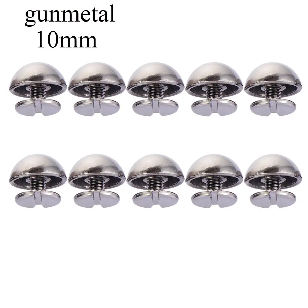 

10pcs 8/10/12/16/20mm Punk Leather Craft Metal Nail Cloth Button Round Head Screws Strap Rivets Solid Nail Bolt Mushroom Dome