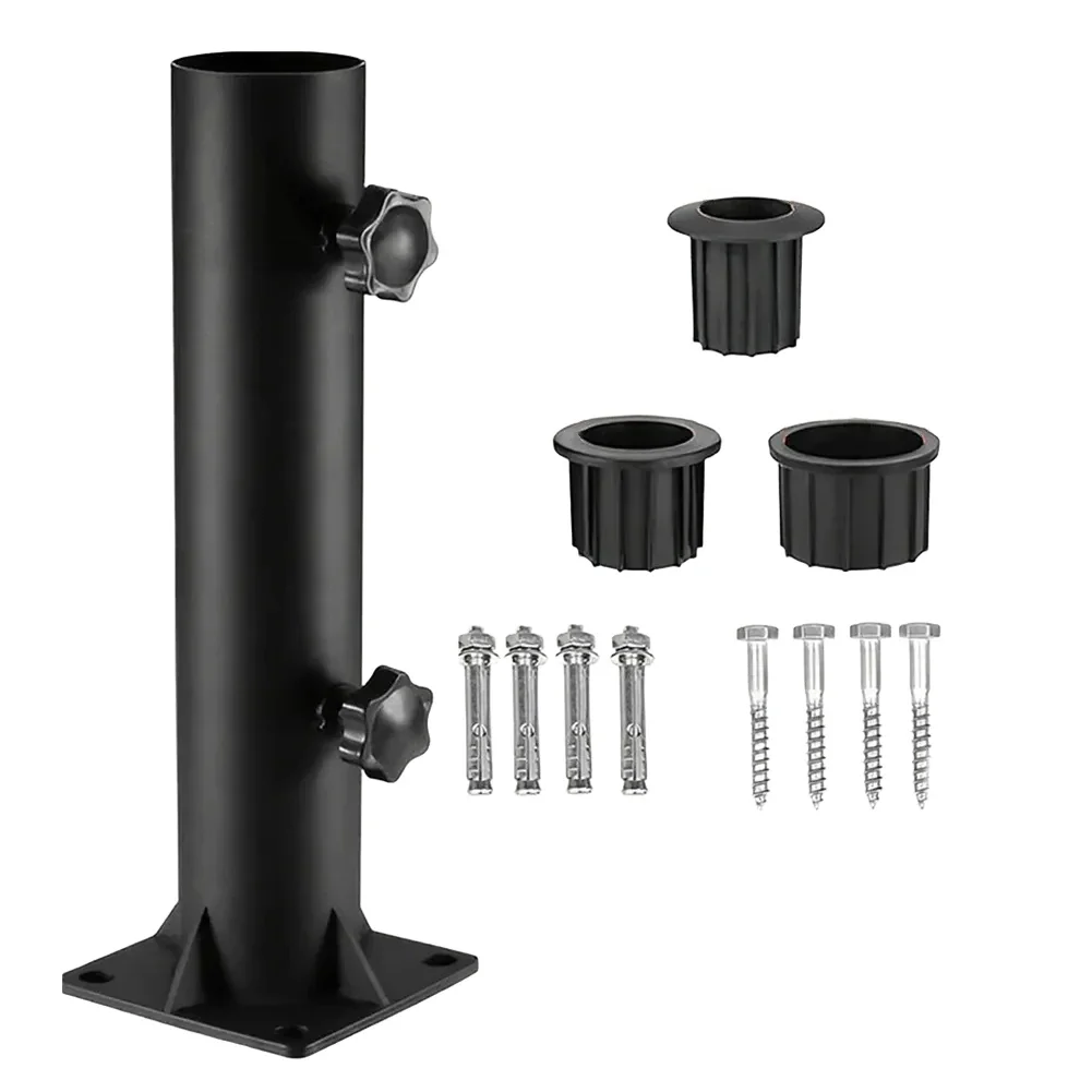 

Compatible outdoor umbrella base iron tube with triangular support suitable for most parasols and easy install