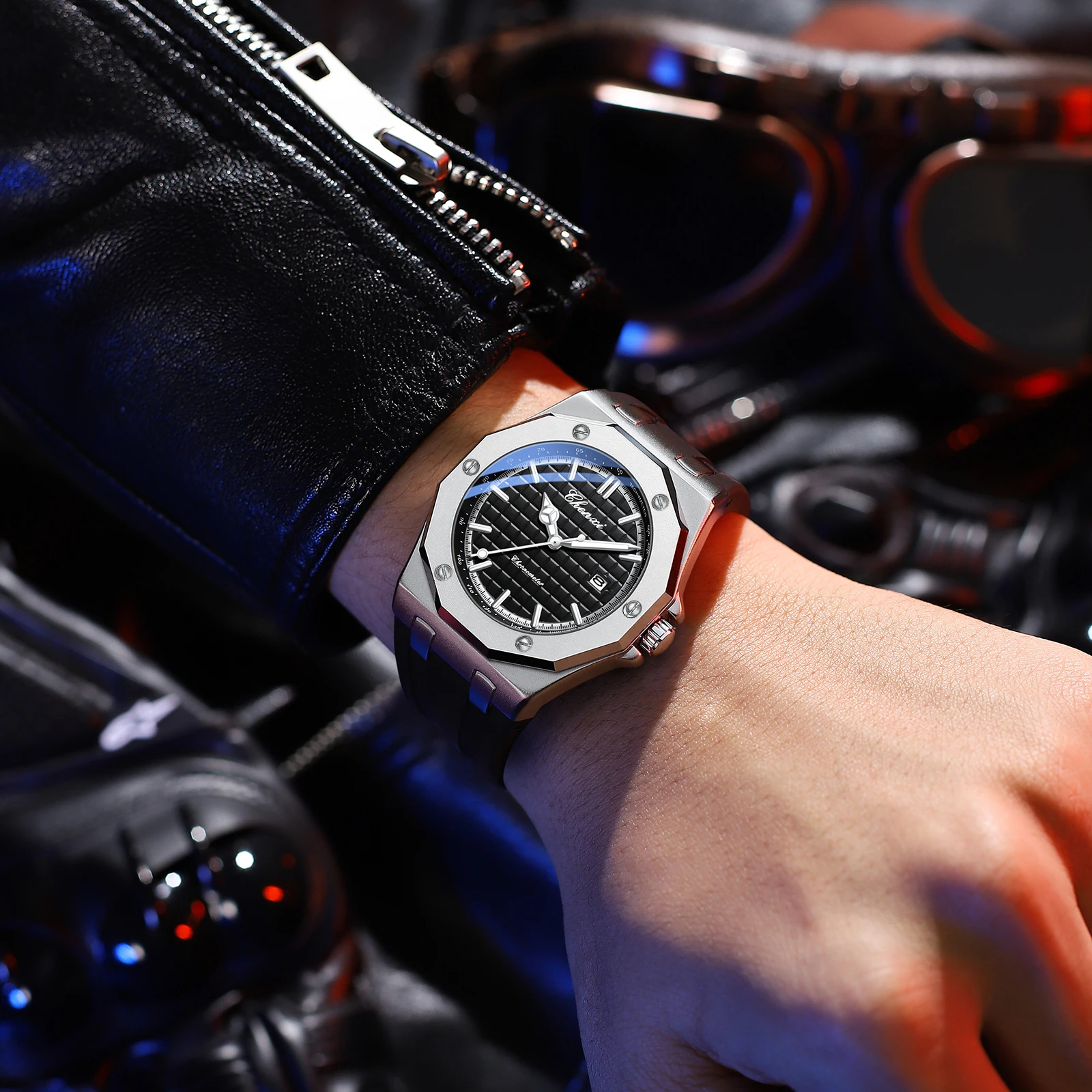 CHENXI 8268 남성용 럭셔리 시계 탑 브랜드 컴팩트 실리콘 방수 달력 야광 남성용 텍스처 시계 선물 reloj hombre