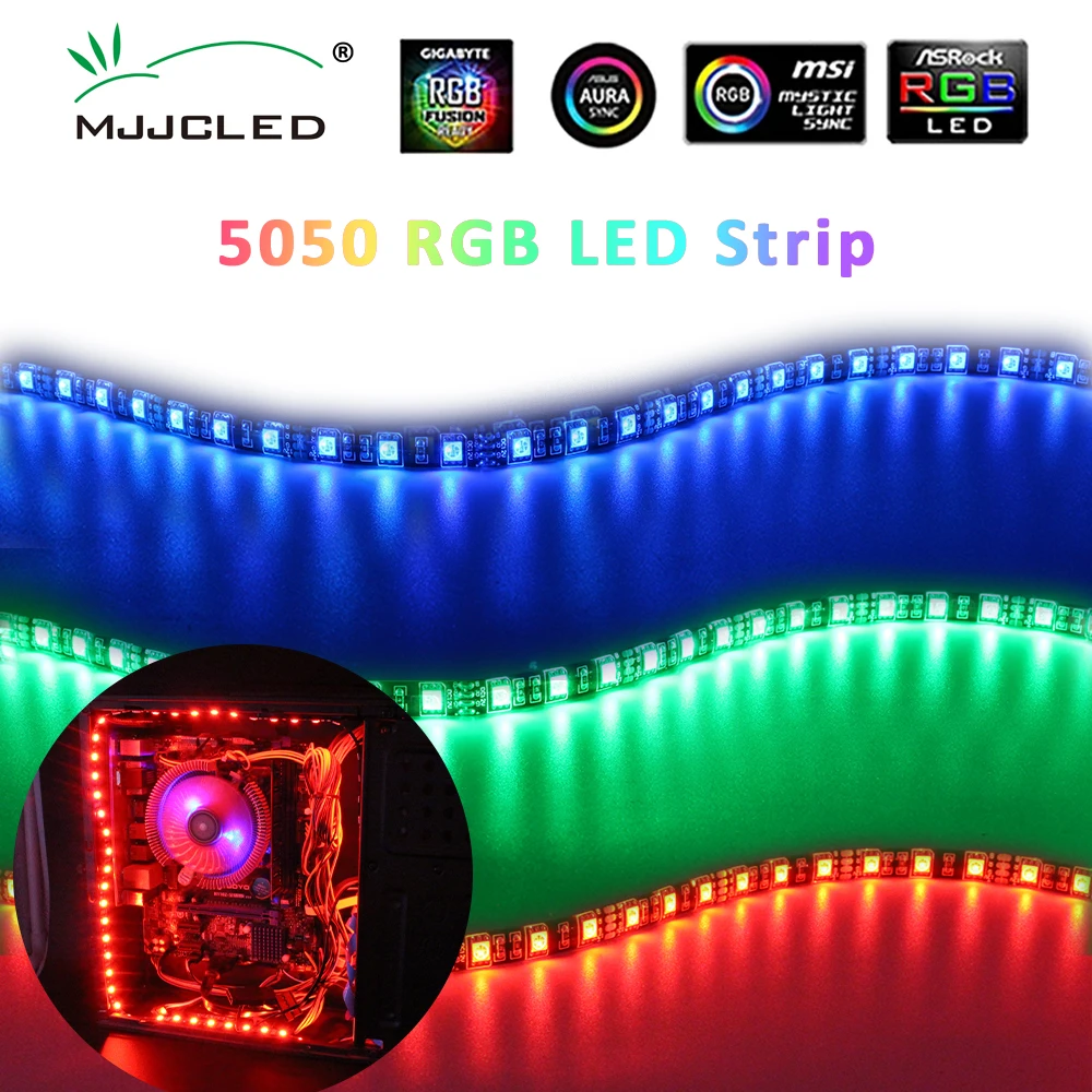 

RGB LED Strip Light 5050 12V 4Pin LED Headers for PC Computer Case ARGB Tape Mainboard Control Panel RGB-Header Gamer Cabinet