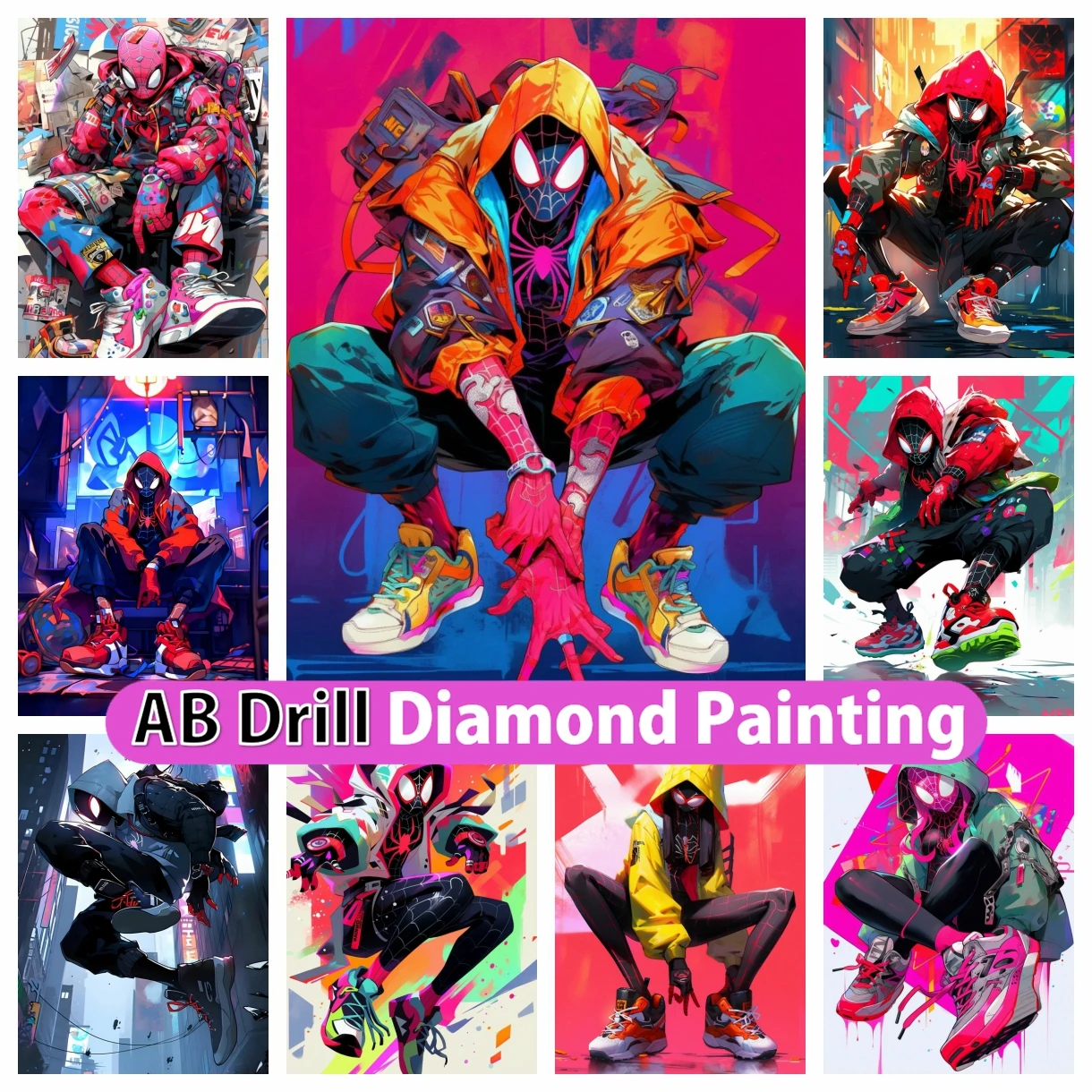 

Fashion Spider-Man AB Diamond Painting Mosaic Marvel Superheroes Embroidery Cross Stitch Picture Home Decor Children's Gifts