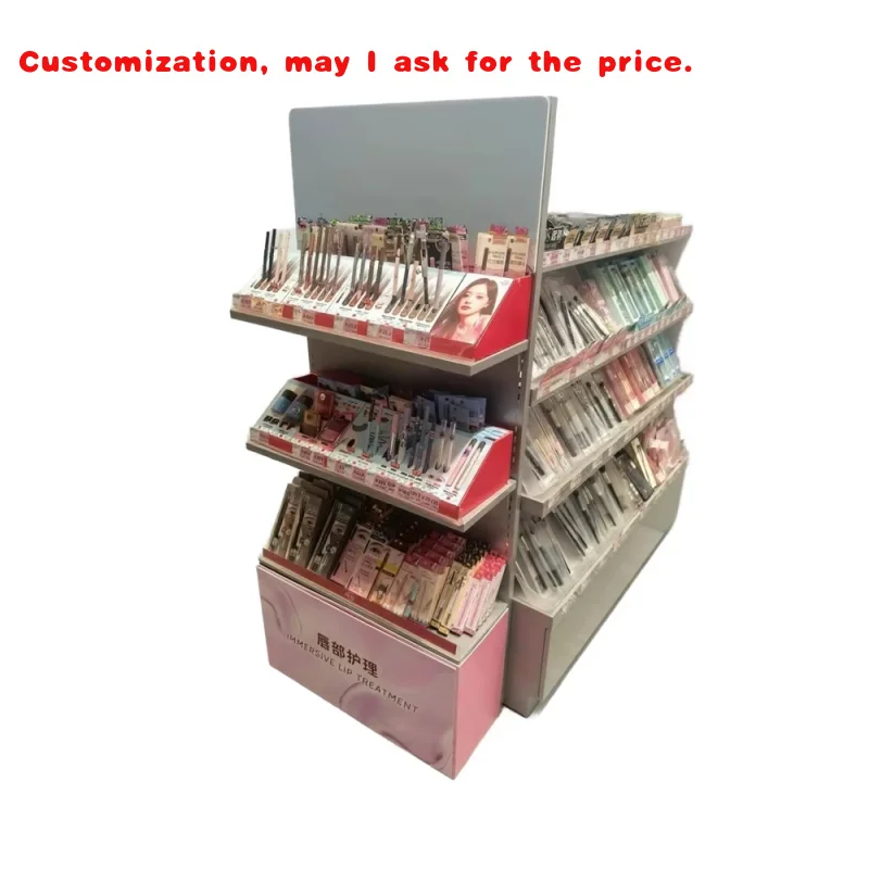 

custom.Customized Modern Cosmetic Beauty Store Display Rack Portable Foldable Rotating Metal Stand