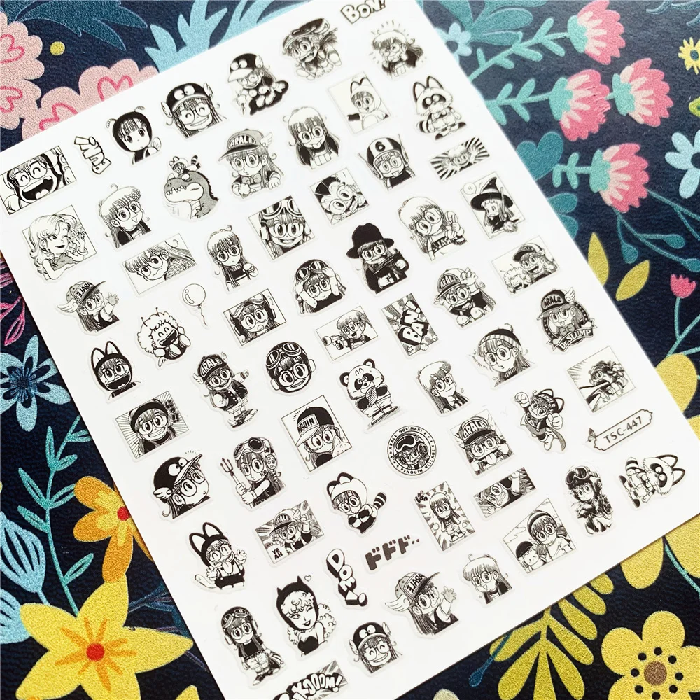 Newest TSC-447 Eyed Girl cartoon series 3d nail art sticker nail decal stamping export japan designs rhinestones