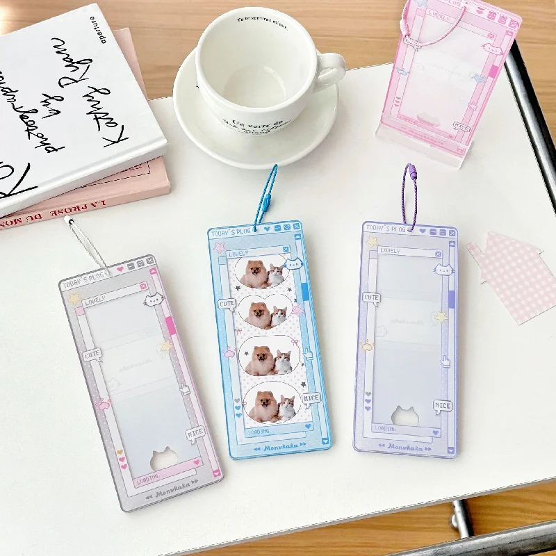 Kawaii Cat Life Four Grid Card Set Acrylic Life Four Grid Hard Card Set Kpop Star Chasing Small Card Set Photo Display Hangers