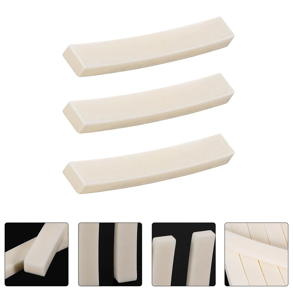 

3 Pcs Nut Guitar Electric Accessories Nutguitar Acoustic Bone White Replacement Blank