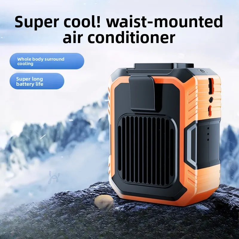 Waist Clip Bladeless Fan, Portable USB Rechargeable Wearable Fan for Outdoor Work, Hands-Free Neck/Hanging Fan Long Battery Life