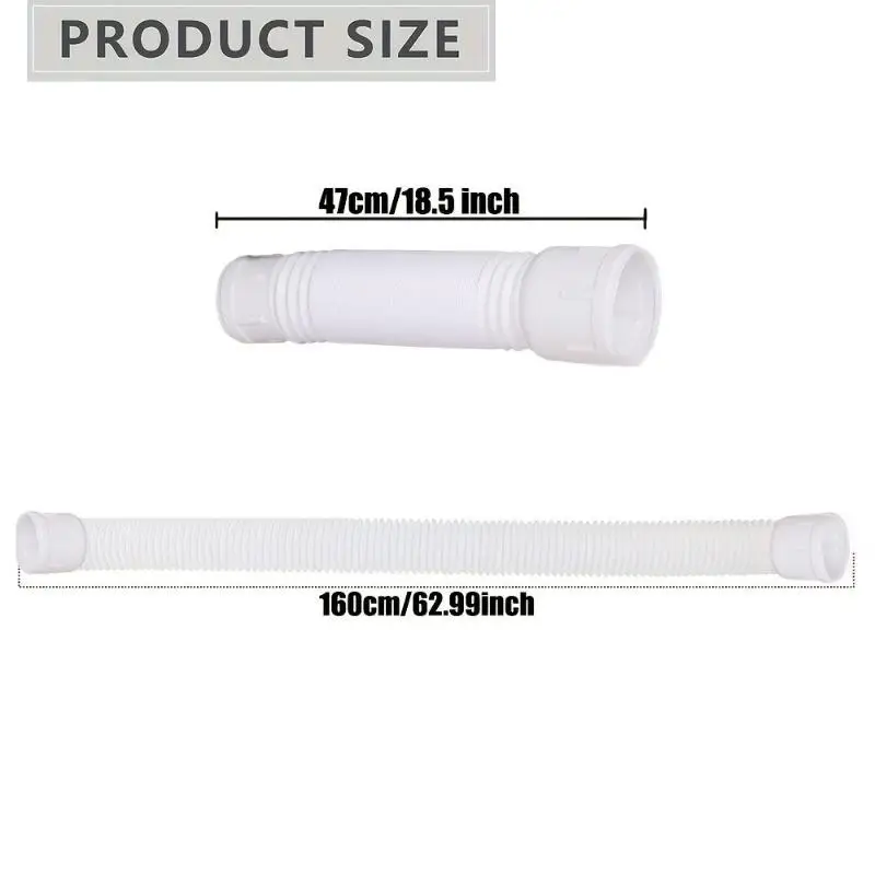 Flexible Plastic Telescopic Exhaust Pipe Adjustable Length Durable Structure For Kitchen Bathroom Ventilation