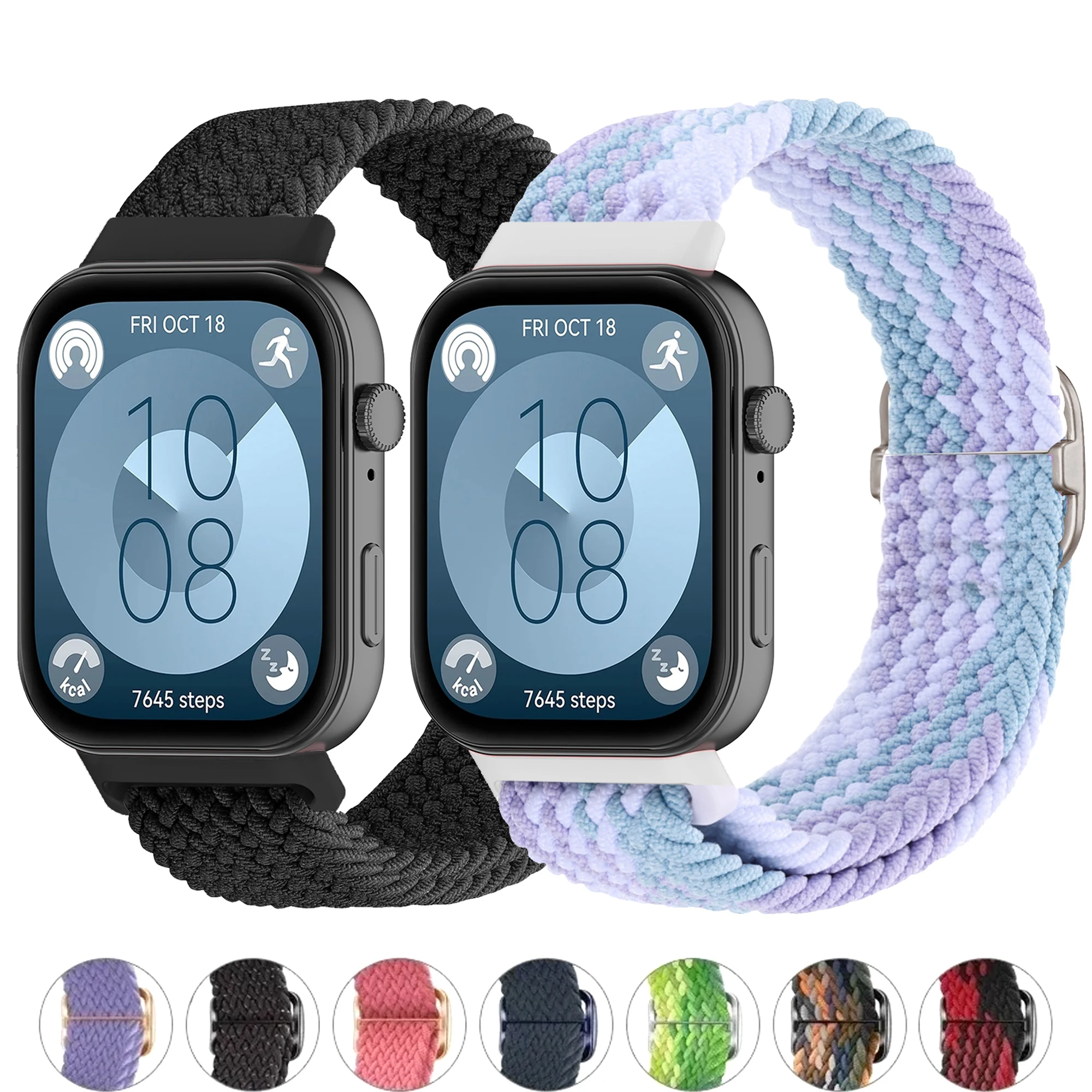 

Плетеный ремешок Solo Loop для часов Huawei Fit 3, аксессуары, регулируемый спортивный нейлоновый сменный браслет Correa, браслет huawei fit3