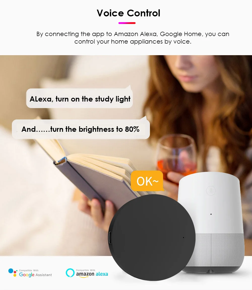 Tuya WiFi IR telecomando intelligente universale a infrarossi Smart Home Control per TV DVD AUD AC funziona con Alexa Google Home Alexa