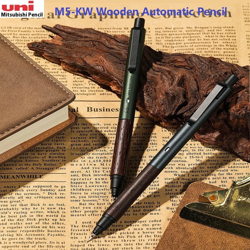 

Uni Mechanical Pencil M5-KW Automatic Rotation Writing More Stable Wood&Aluminum Oxide Pen Holder Corrosion Resistant Durable