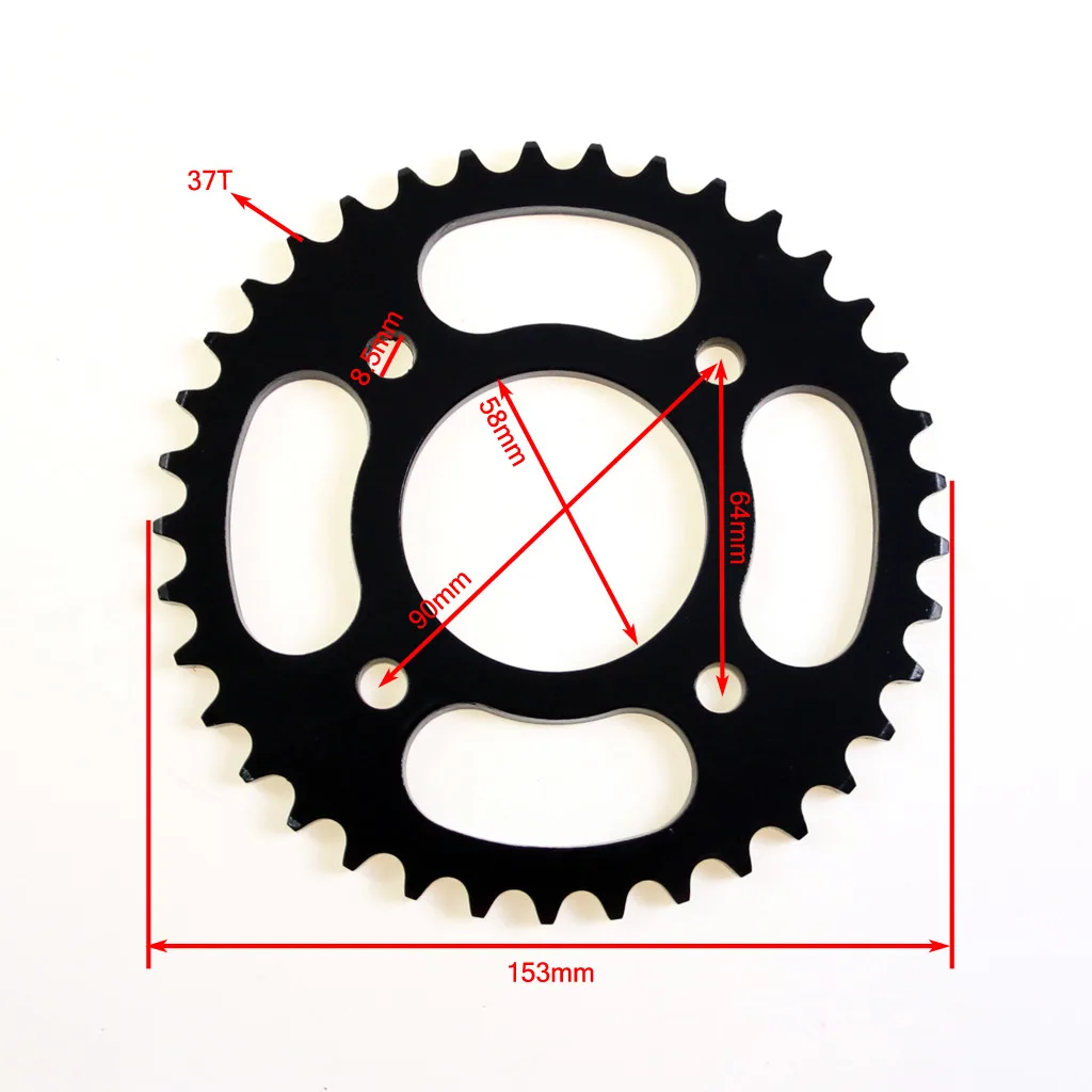 420 Chain 37T 58MM Rear Sprocket for CRF50 KX65 110cc 125cc TTR SSR SDG Dirt Pit Bike ATV Go Kart Drift Trike Buggy