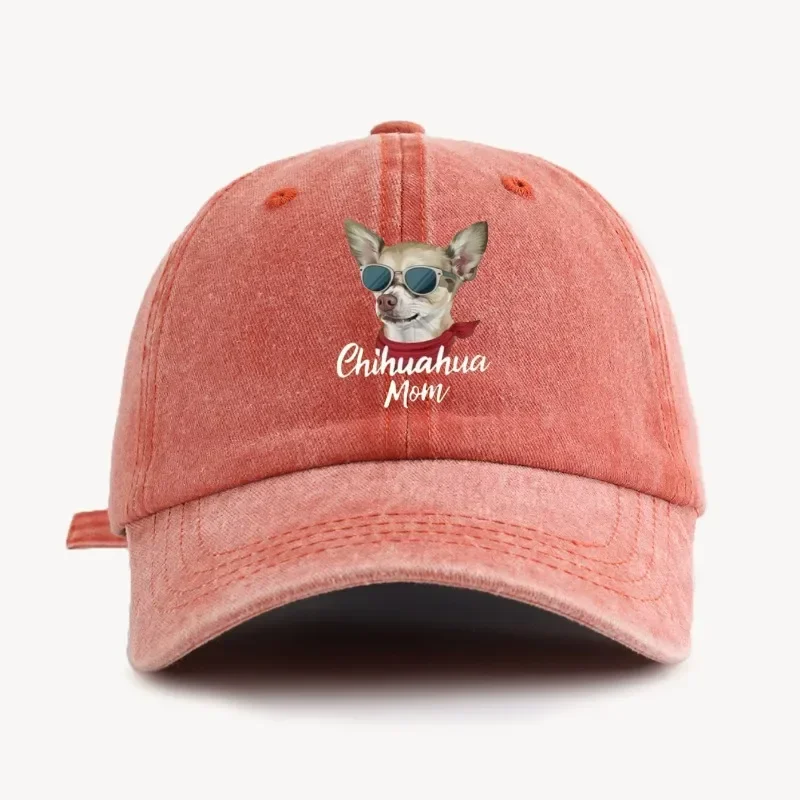 Hot selling Chihuahua Mom Washed Retro Dad Hat Men's and Women's Baseball Hats