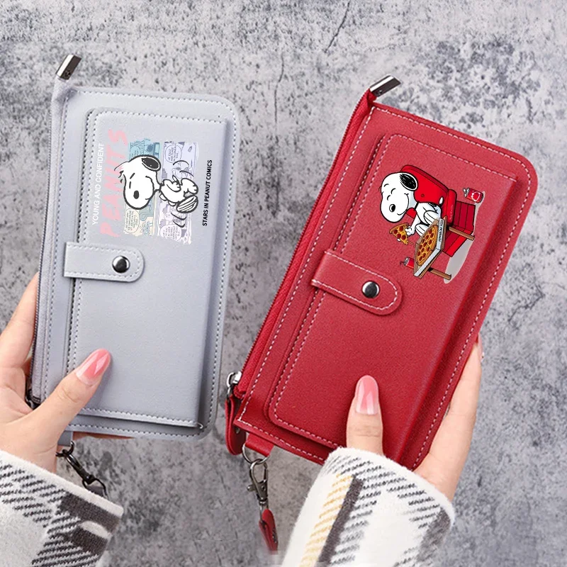 Snoopy Women's Wallet Girl Cute Cartoon Anime Purse Trend Fashion High-capacity Kawaii Multi Functional Card Bag Money Pack Gift