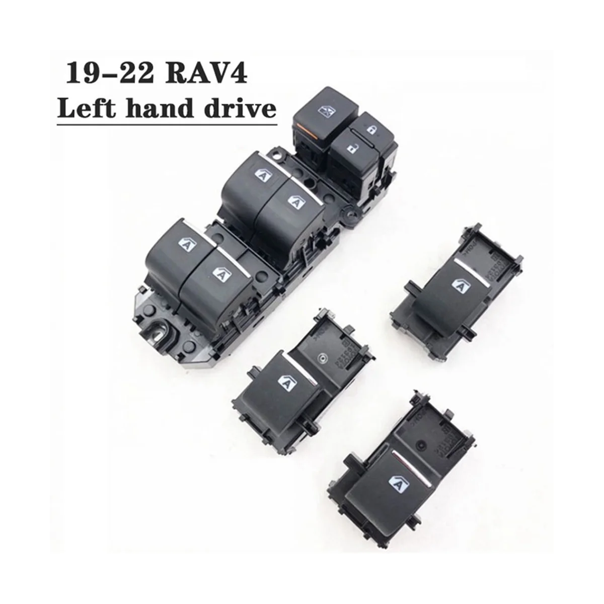 

Car LED Power Single Window Switch Main Switch and Single Switch Sold for Toyota RAV4 2019-2022 Left Driving Backlight