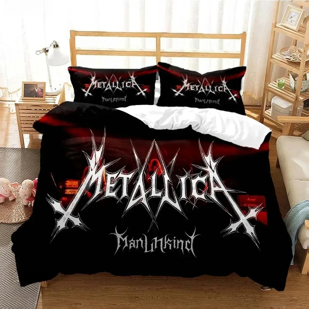 Metal Music Band M-Metallica Bedding Set Single Twin Full Queen King Size Bed Set Adult Kid Bedroom Duvet cover Set Home Textile