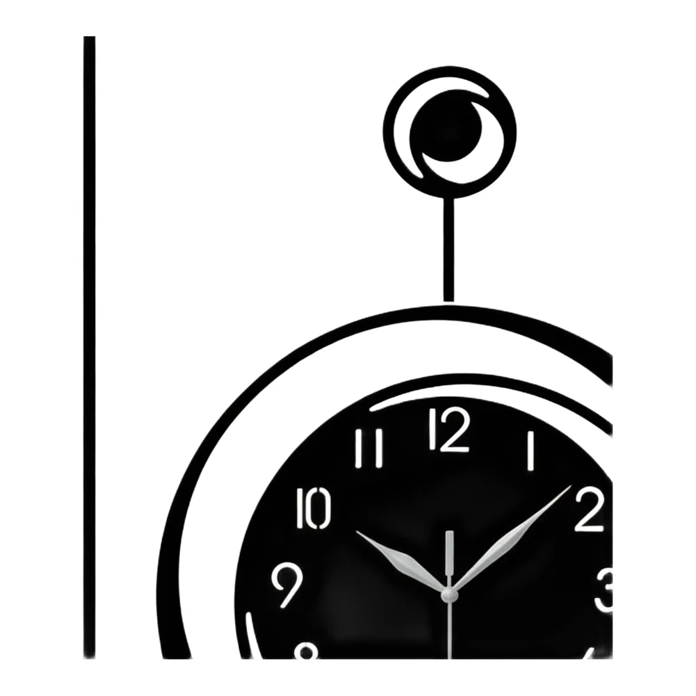 45*30cm Decorative Wall Clock Acrylic Material Elegant Home Decor Large Clear Numbers Stylish Pendulum Feature Home Decor