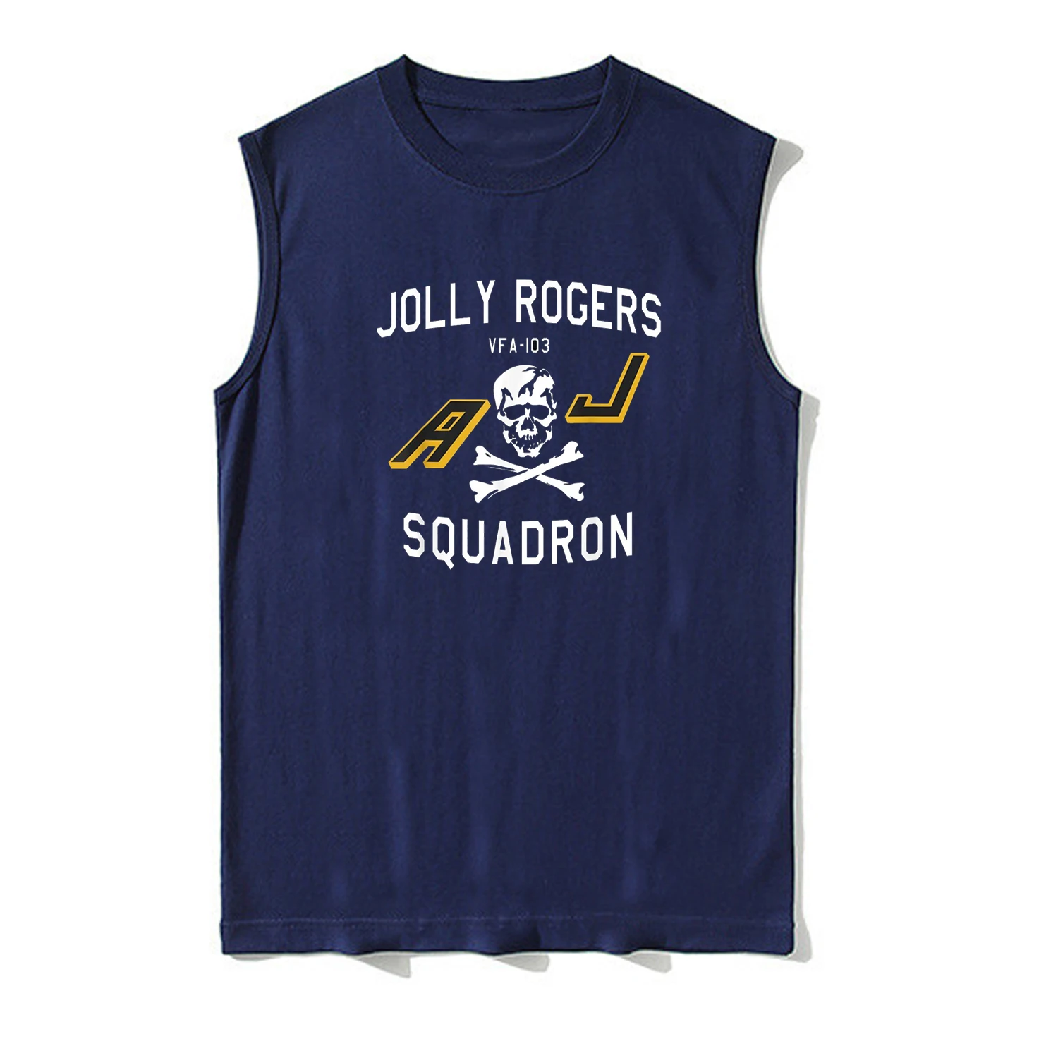 Jolly Rogers VFA-103 Squadron Skull Strike Fighter Tanktop 100% Cotton O-Neck Summer Casual Mens Tank Tops Sleeveless T-shirt