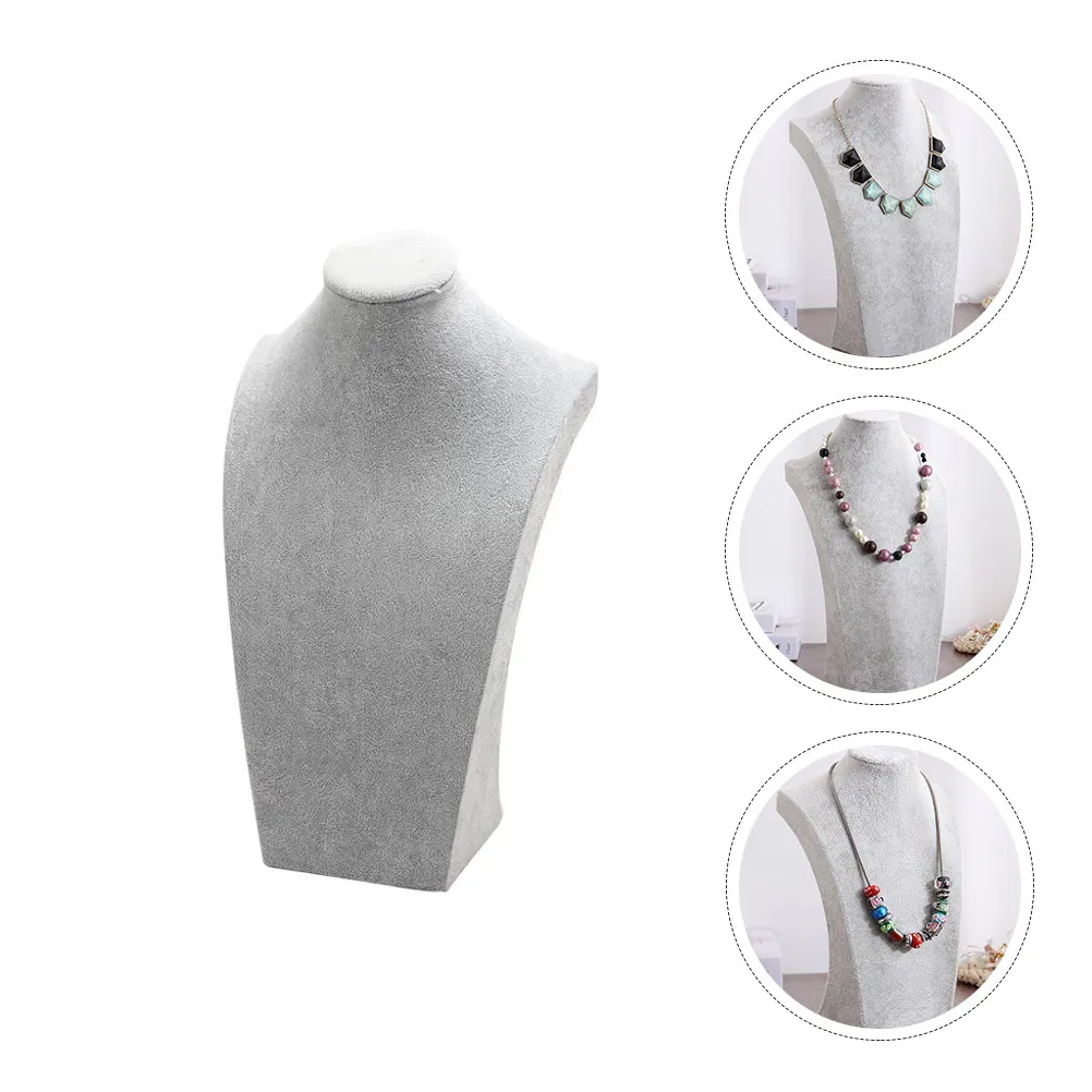 Jewelry Portrait Stand Necklace Display Rack Stylish Neck Shape Organizer for Home Retail Store Display Valentine Mother Day