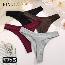5Pcs/SET Cotton Comfort Underwear for Women Sexy Low Waist Breathable Thongs Girls Solid Sport Panties Stretch G-string Lingerie