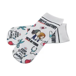 Doctor Nurse Print Grey's Anatomy Cotton Socks Casual Creative Breathable Soft Funny Novelty Low Tube Socks gift for fans